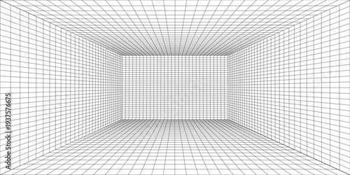 Perspective Grid Room Vector Background