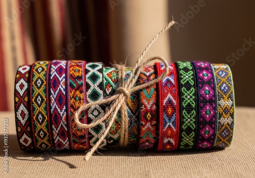 Colorful Bracelets Displayed with Unique Patterns and Craftsmanship