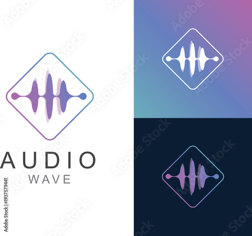 Audio wave logo. Colorful audio music logo design illustration