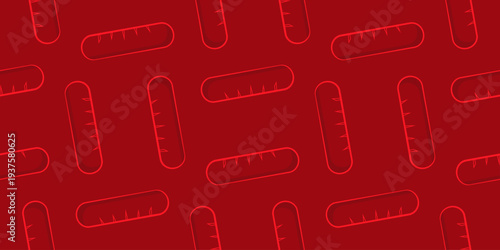 sausages seamless pattern. outlined style sausages seamless pattern. sausages seamless pattern on a warm red background. sausages vector illustration.