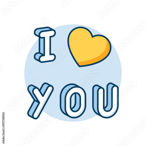 Love You icon clean and modern vector illustration