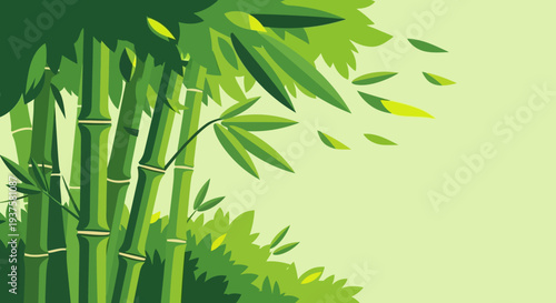 Green Bamboo Forest Background
