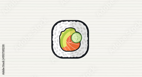 Sushi Roll Avocado Salmon Cucumber