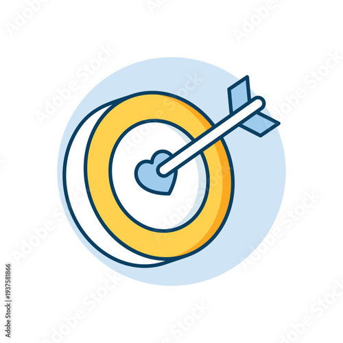 Love Target icon clean and modern vector illustration