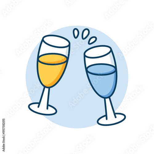 Champagne glasses icon clean and modern vector illustration