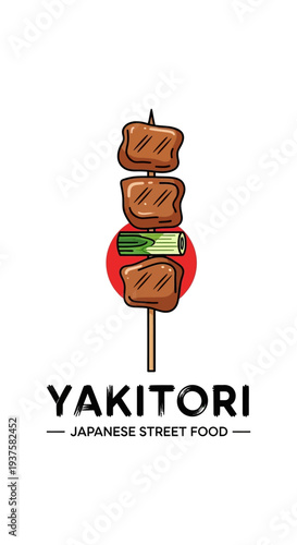 Yakitori Skewer Japanese Food Logo