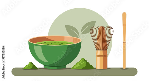 Matcha tea preparation set