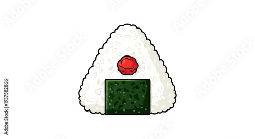 Onigiri Rice Ball with Nori and Red Plum