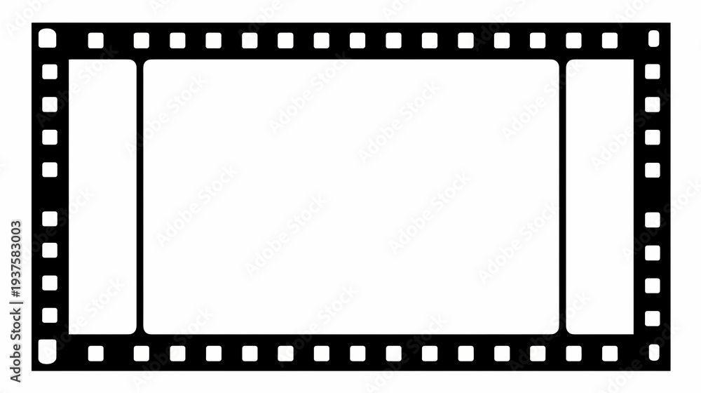 Fototapeta premium Blank Film Strip Frame with Perforations and Copy Space.