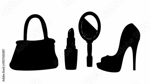 Elegant makeup and fashion accessories for beauty routine