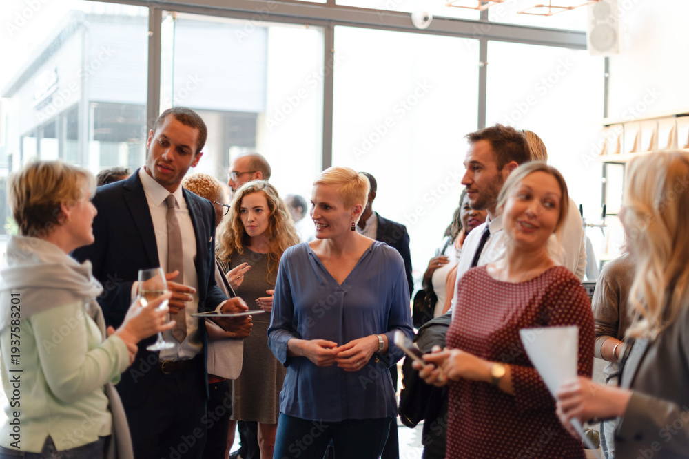 Naklejka premium Professional networking event gathering.
