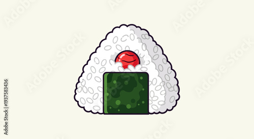 Onigiri Japanese Rice Ball with Nori and Umeboshi