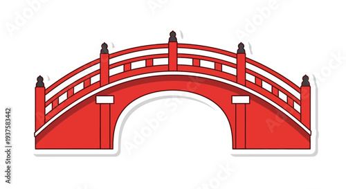 Red Japanese Arch Bridge