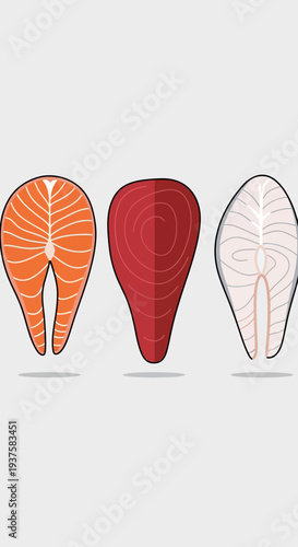 Raw Fish Steaks: Salmon, Tuna, White Fish