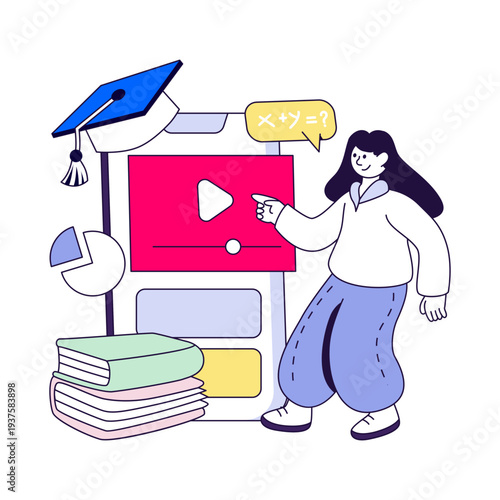 Premium design illustration of educational video