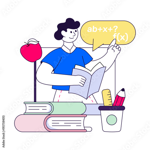 A beautiful design illustration of math lecture 