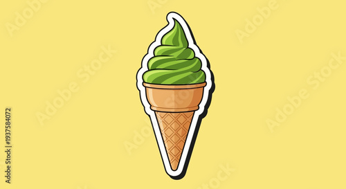 Green Ice Cream Cone