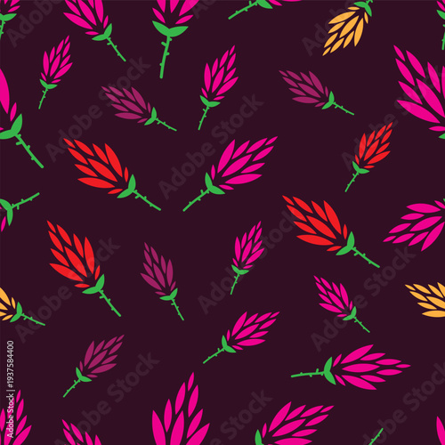 Vector seamless pattern design, flowers Illustration brush style, editable file in eps.10. Match for packaging, textile, wallpaper, wrapping, fabric, etc.