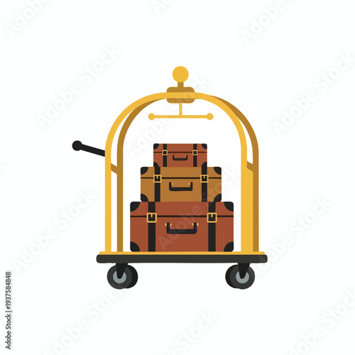 Luggage Cart with Suitcases