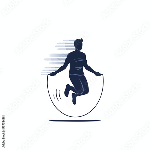 Man Jumping with Joy Vector Illustration