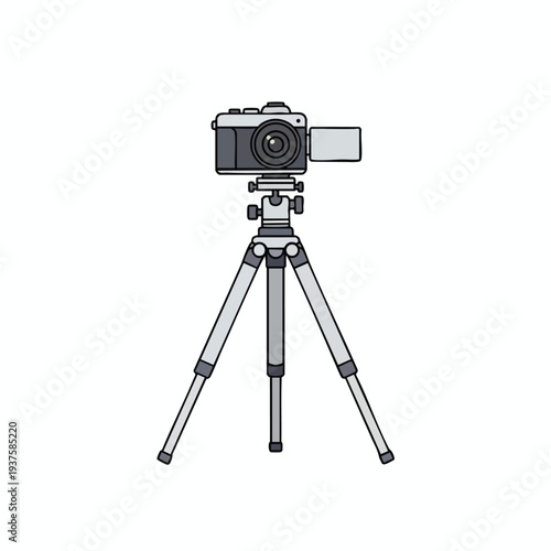 Camera on Tripod Illustration
