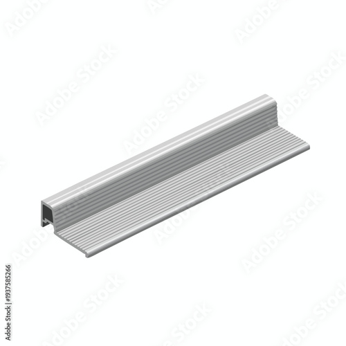 Aluminum Extrusion Profile on White Background