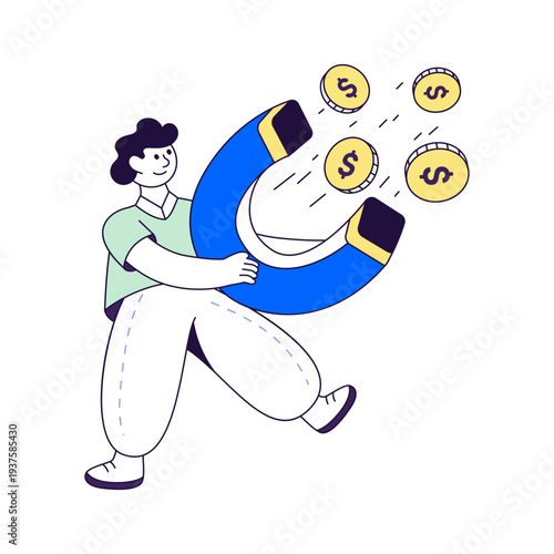 Editable design illustration of financial attraction 