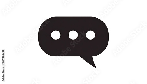 Black speech bubble icon with three dots inside.