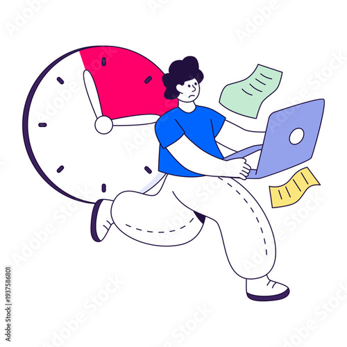 Modern design icon of missed deadline 