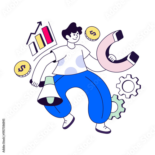 Editable design icon of financial attraction 