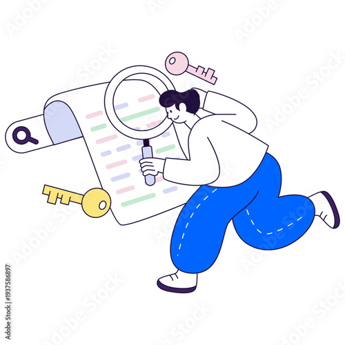 Trendy design icon of keyword research