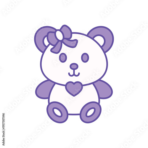Teddy bear icon clean and modern vector illustration