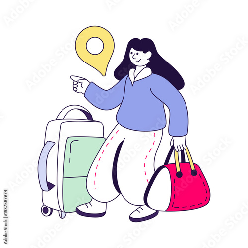 Creative design illustration of tourist