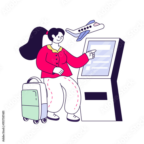 Modern design illustration of self check in  