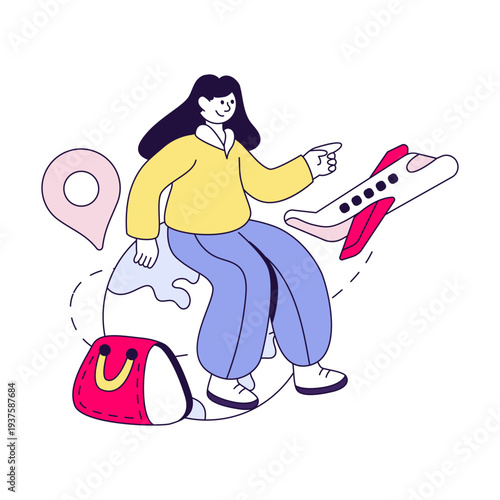 Modern design illustration of global travel 