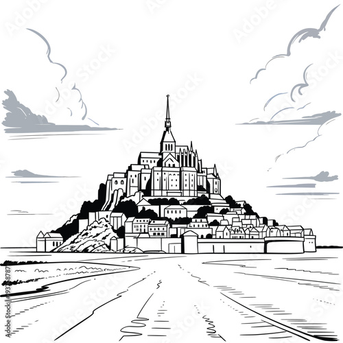 Mont saint michel a historic tidal island with architectural details