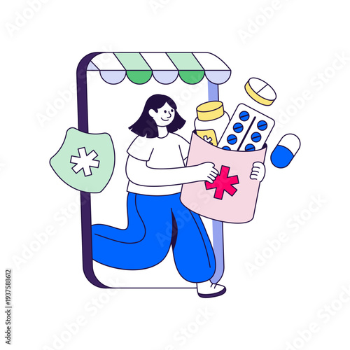 A unique design illustration of buy medicine online 