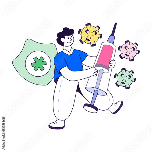 Premium download illustration of covid vaccine 