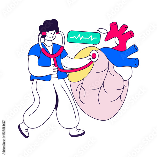 Premium download illustration of heart checkup