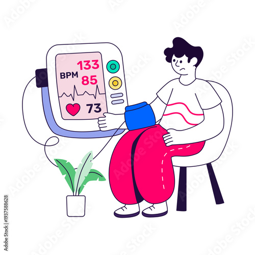 A beautiful design illustration of blood pressure checking 