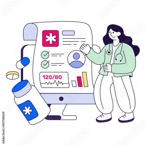 Modern design illustration of patient report 