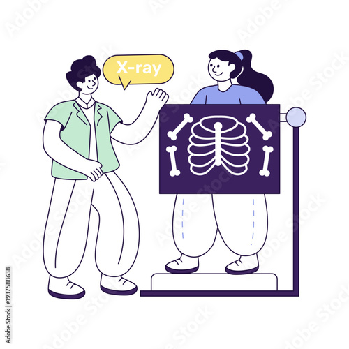 Editable design illustration of bones x ray