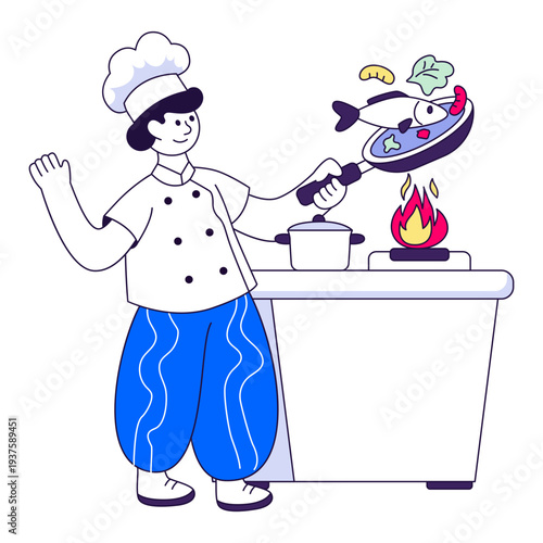 A professional character of chef