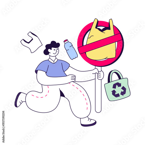 Vector design of plastic forbidden 