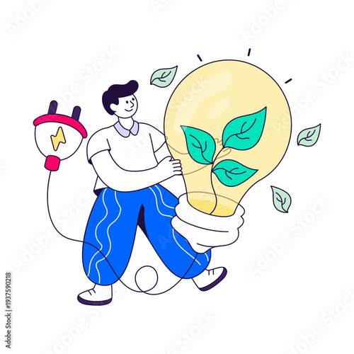 Creative design illustration of ecological idea