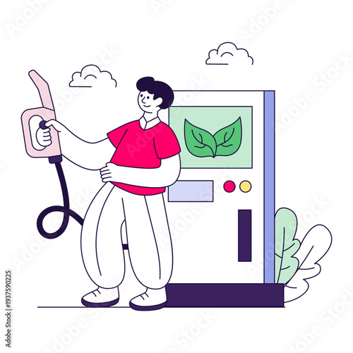 Premium download illustration of bio fuel pump