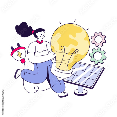 Editable design illustration of solar light 