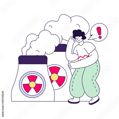 Modern design illustration of air pollution 