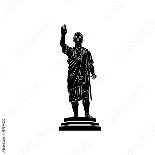 Ancient Roman Emperor Statue Silhouette.