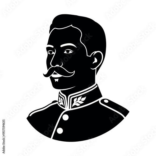 Vintage Portrait of a Man with Moustache.